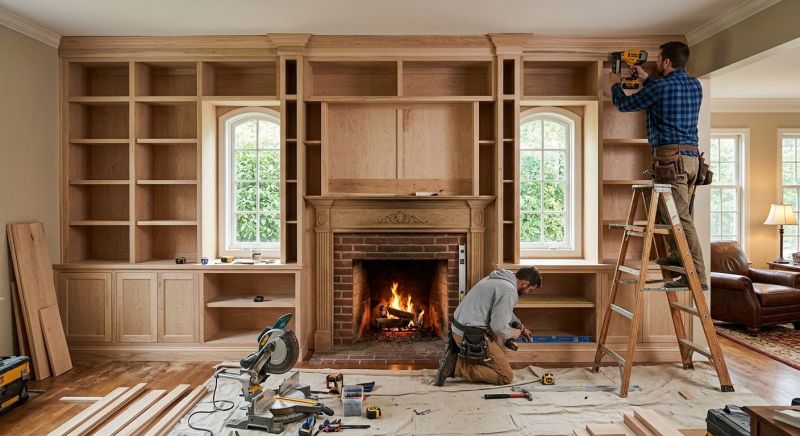 Fireplace Cabinet Installation in Charlotte, NC