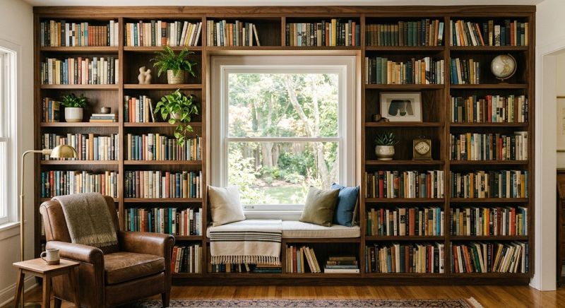 Built In Bookshelves Installation in Fairfax, VA